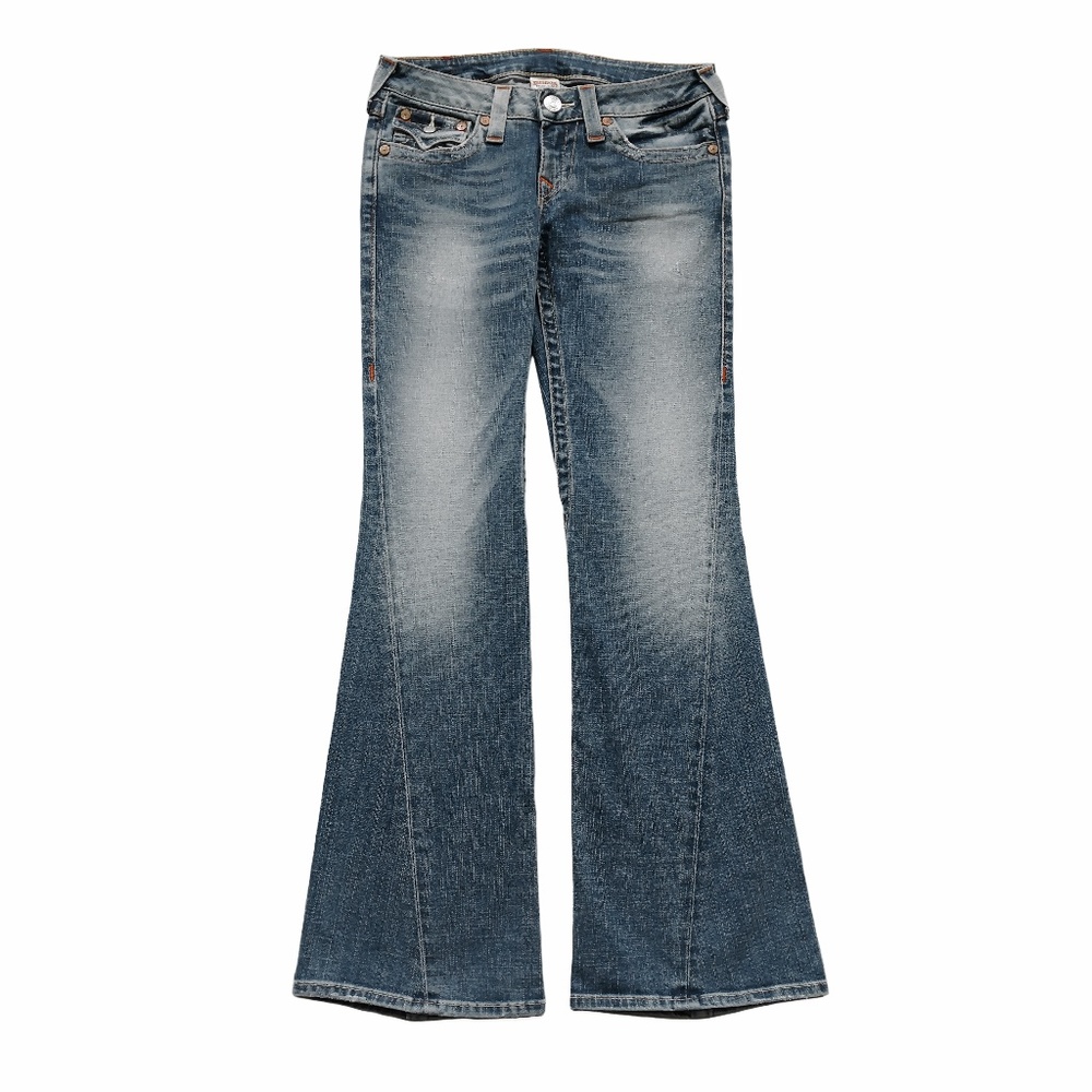 TRUE RELIGION Joey Twisted Seam Flare Jeans 28 - Picture 2 of 7